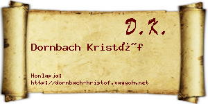 Dornbach Kristóf névjegykártya