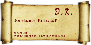 Dornbach Kristóf névjegykártya