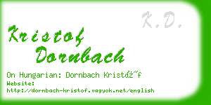 kristof dornbach business card